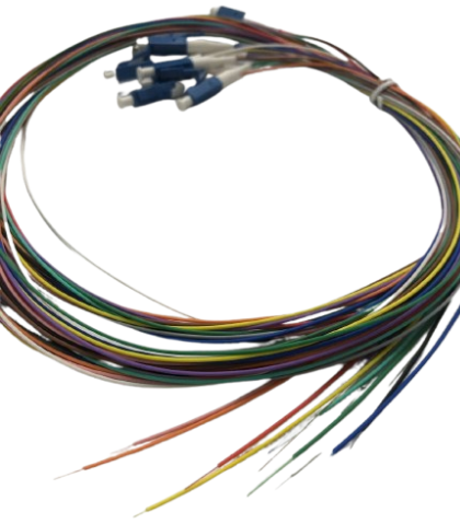 پیگتیل فیبر نوری 12 رنگ SM LC/UPC 0.9mm 1.5M G.652D CC 12core